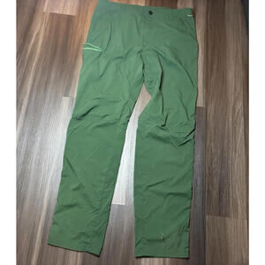 REI Trailmade Pants Mens 36x34 Green Nylon Spandex Zip Pocket Outdoor Hiking